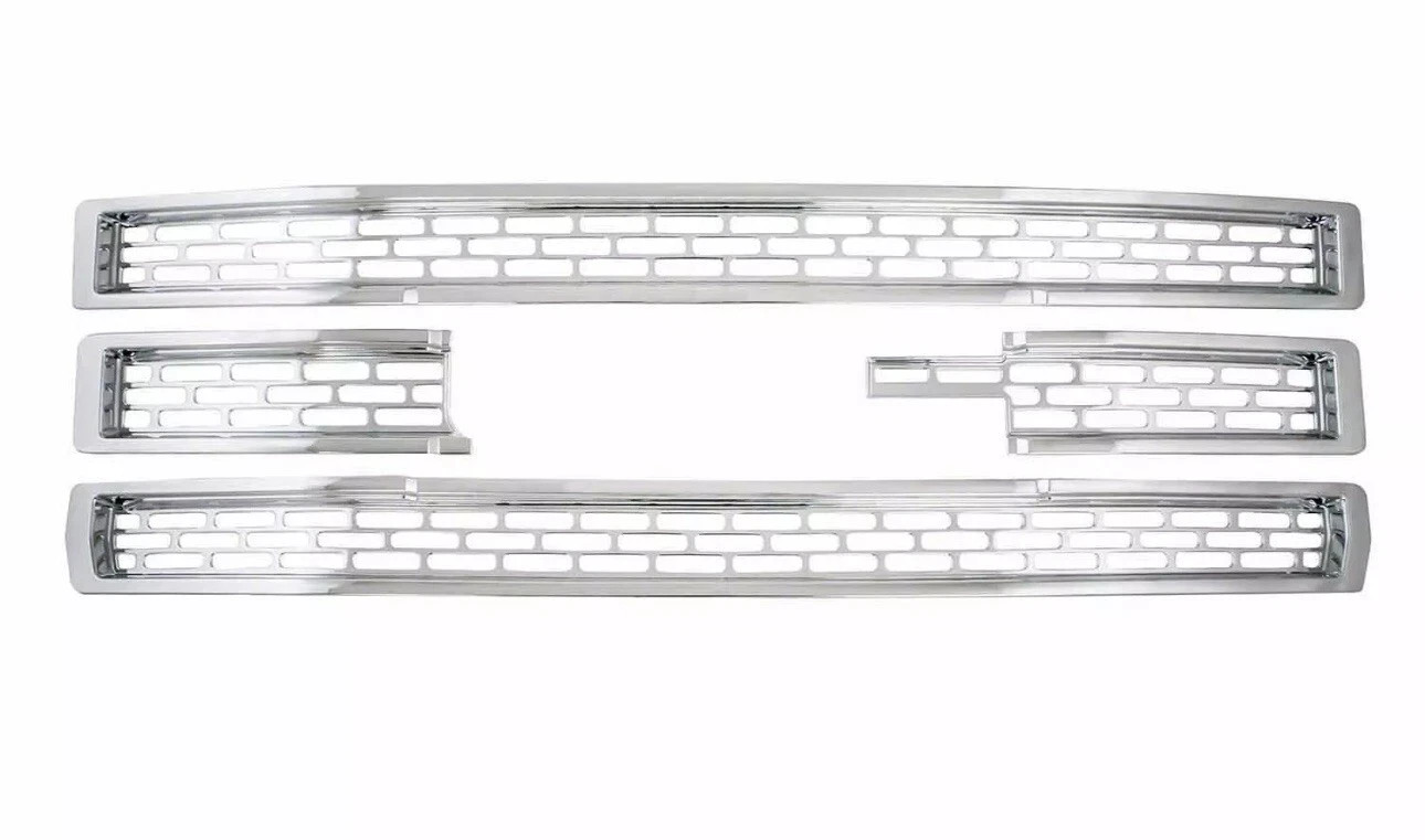 For GMC Sierra 1500 2014-2015 Snap On Grille Overlay 3 Bar Grill Covers GI123