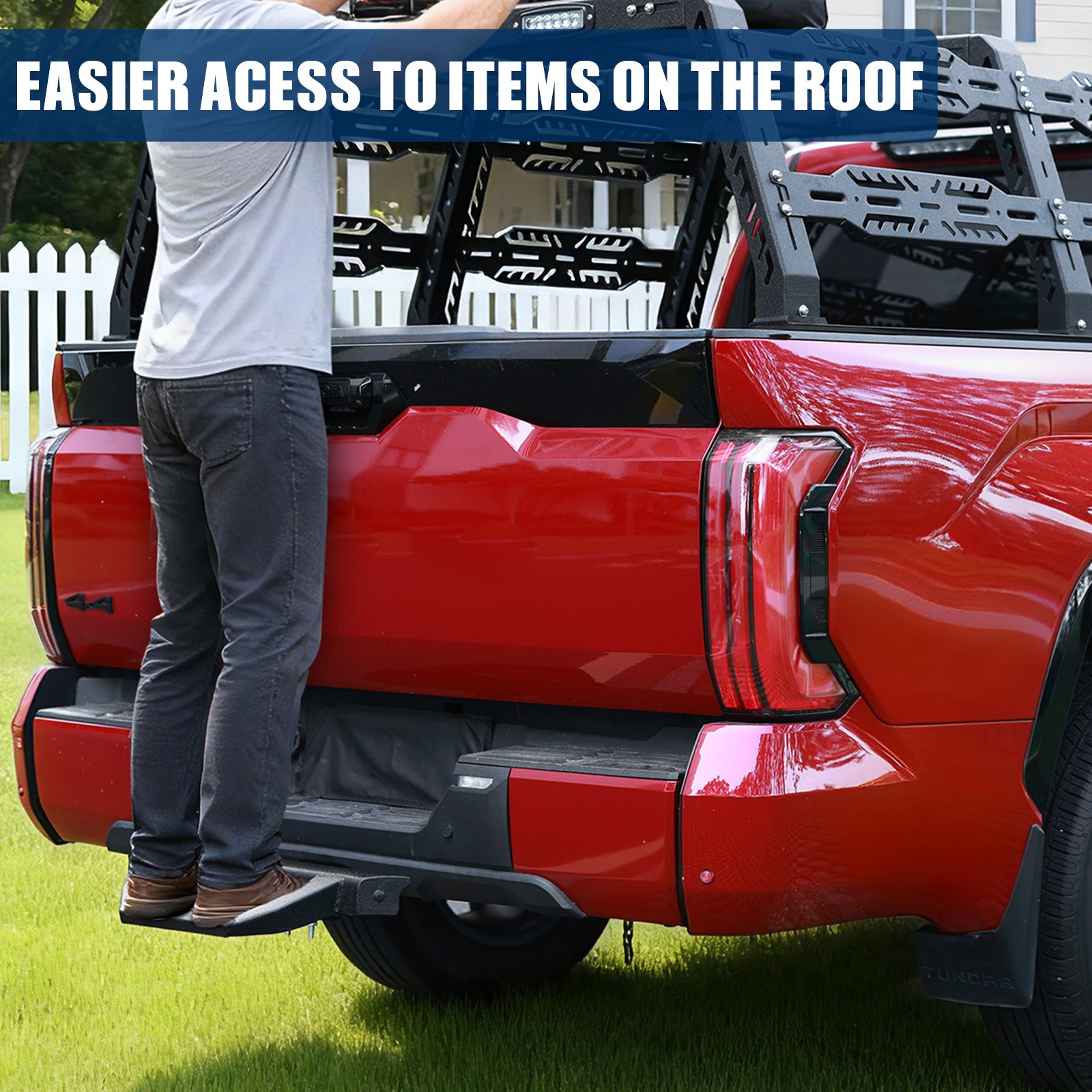 Truck Car SUV Van Trailer Tow Towing Rear Hitch Guard Step Bar Fit 2″ Receiver