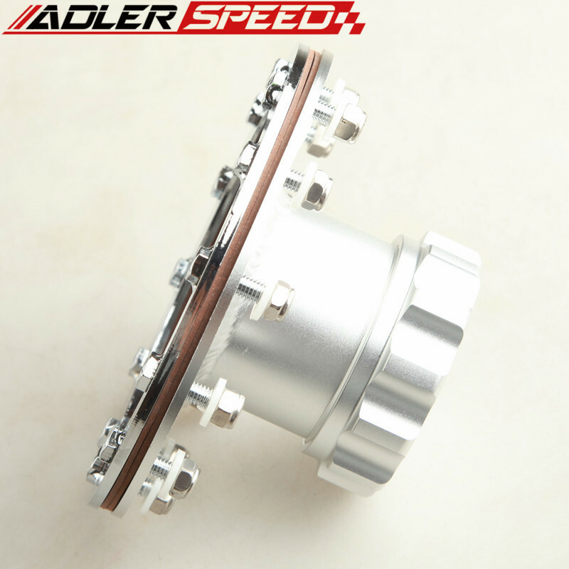 New 6061-T6 Aluminum Fuel Cell Fast Filler Neck 12 Bolt Flange Anodized Silver