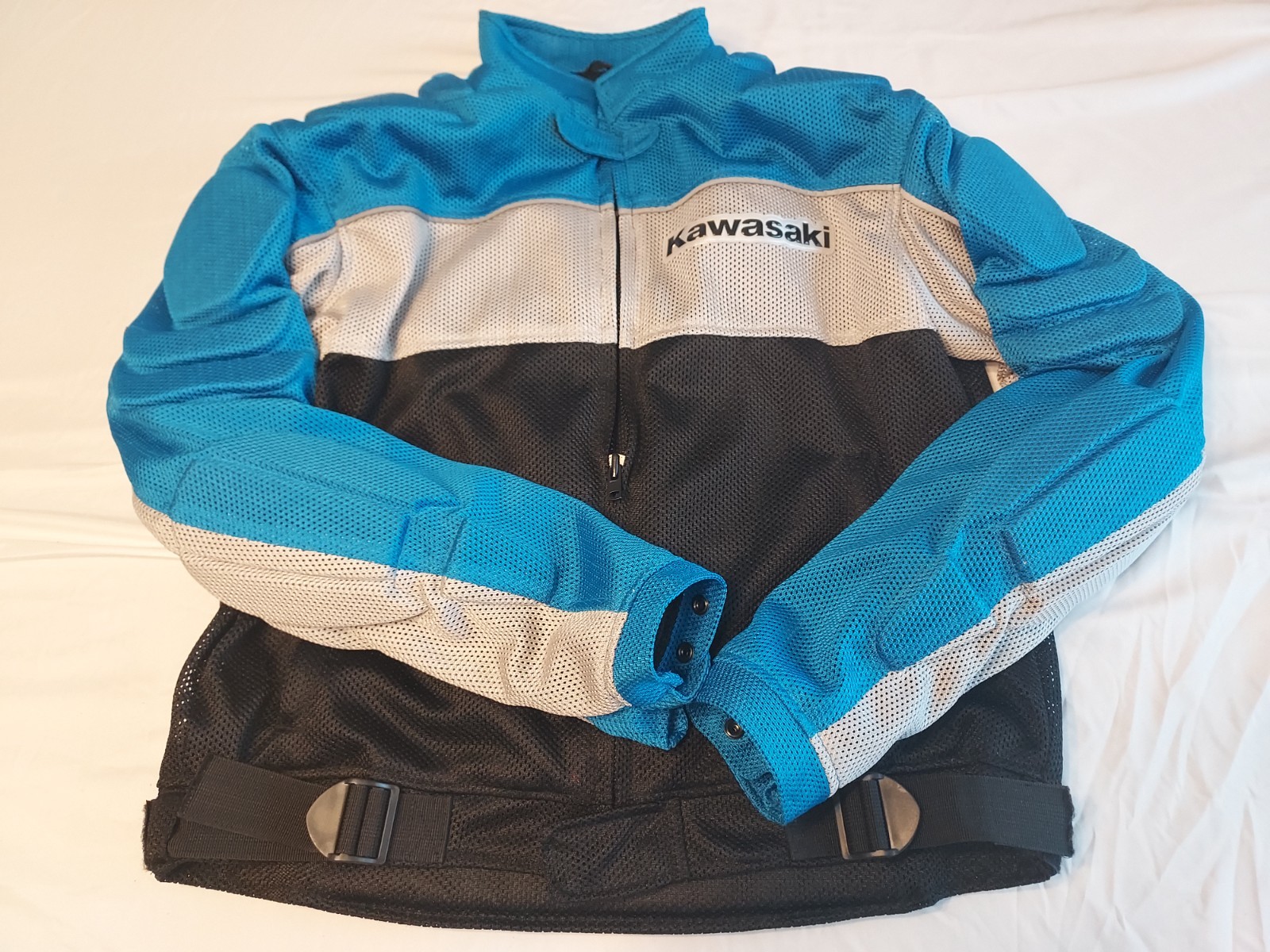 Vintage KAWASAKI Padded Mesh L Large Racing Motorcycle Motocross Dirtbike Jacket
