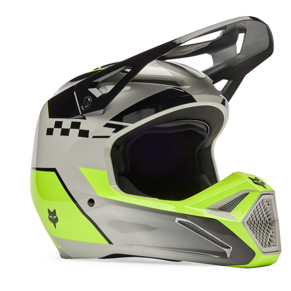 Fox Gray/Yellow V1 Collect Helmet 36380-086-M