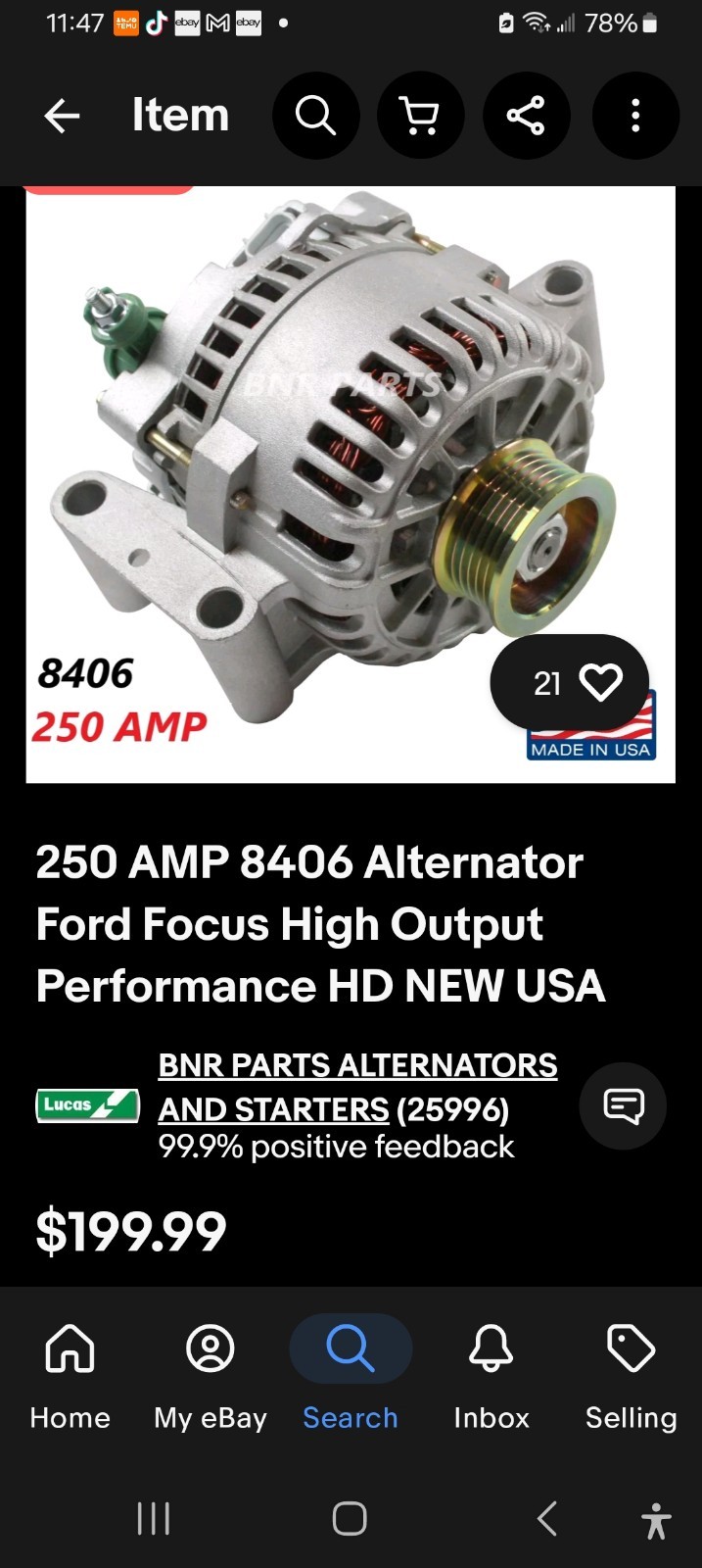 250 Amp Ford Focus