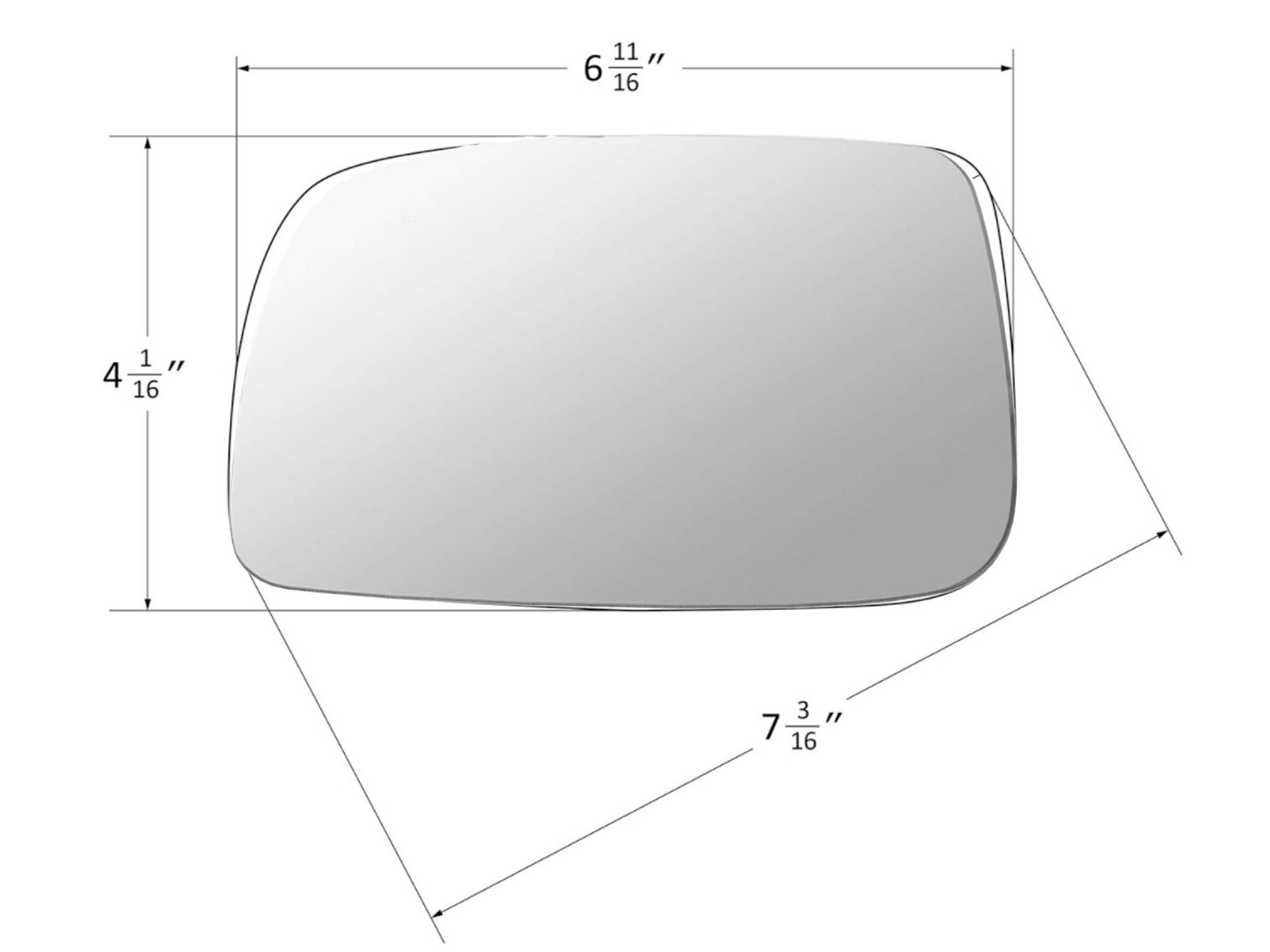 Mirror Glass Fits CAMRY US Model 2007 – 2011 with Adhesive Pads Driver Left Side