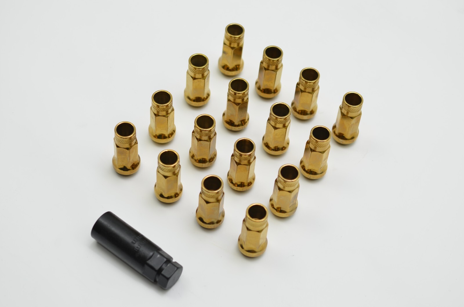 1320 Open end Steel lug nuts 12×1.5 GOLD color 48mm length 20pcs Extended