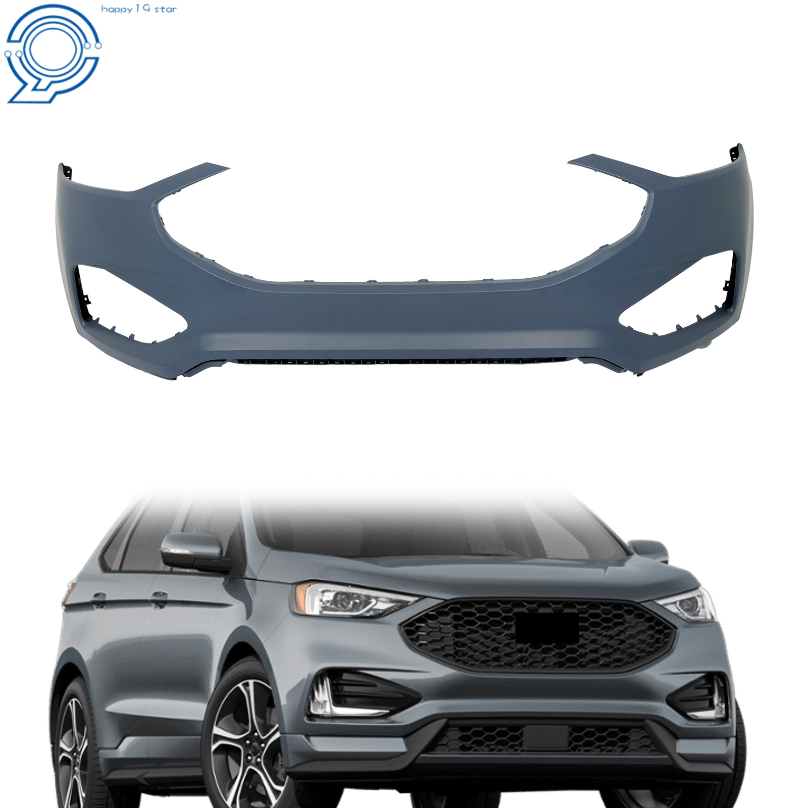 Front Bumper Cover Fit For 2019-2024 Ford Edge W/O Park Assist FO1014135