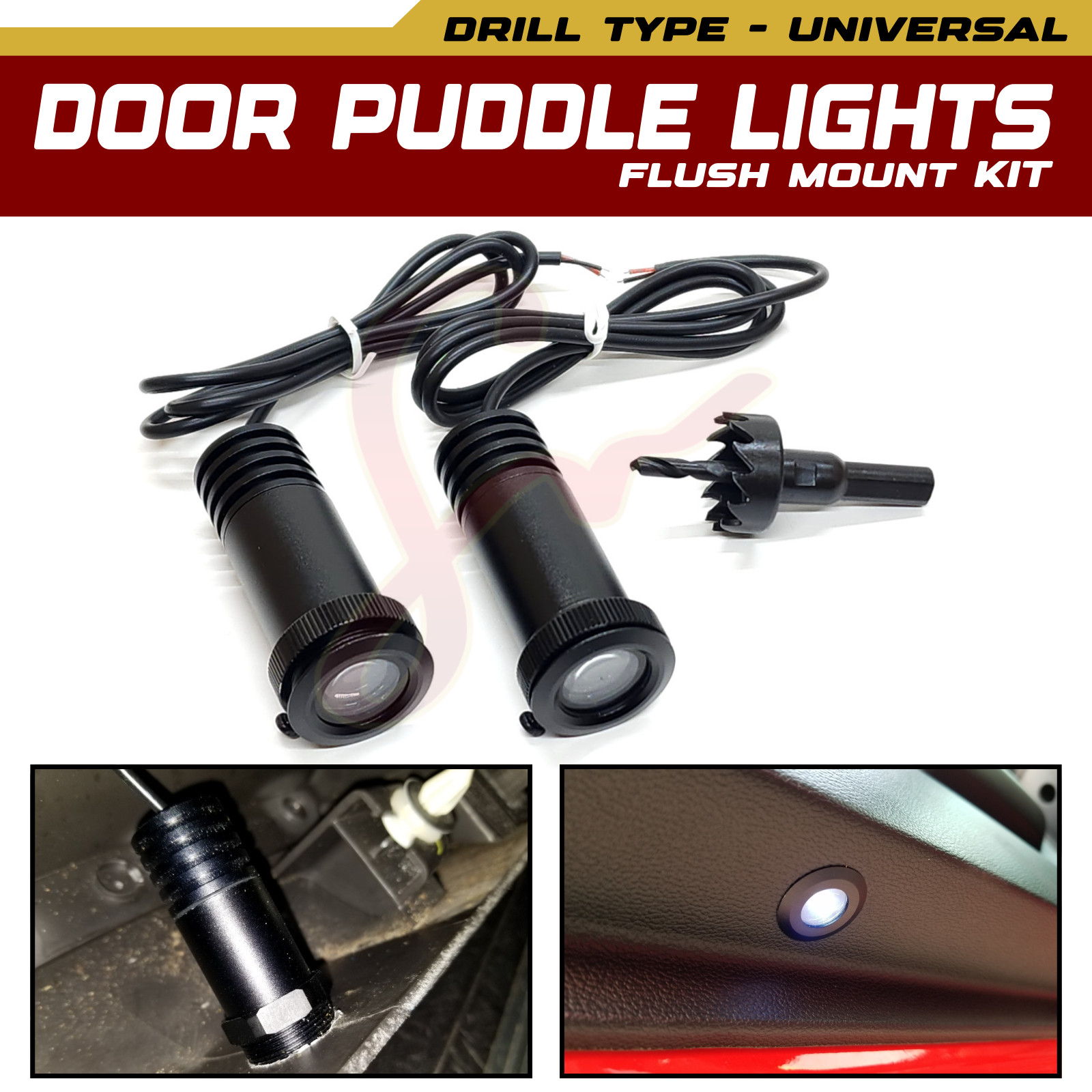 2Pc LED Door Puddle Lights Projectors Flush Mount For Lincoln