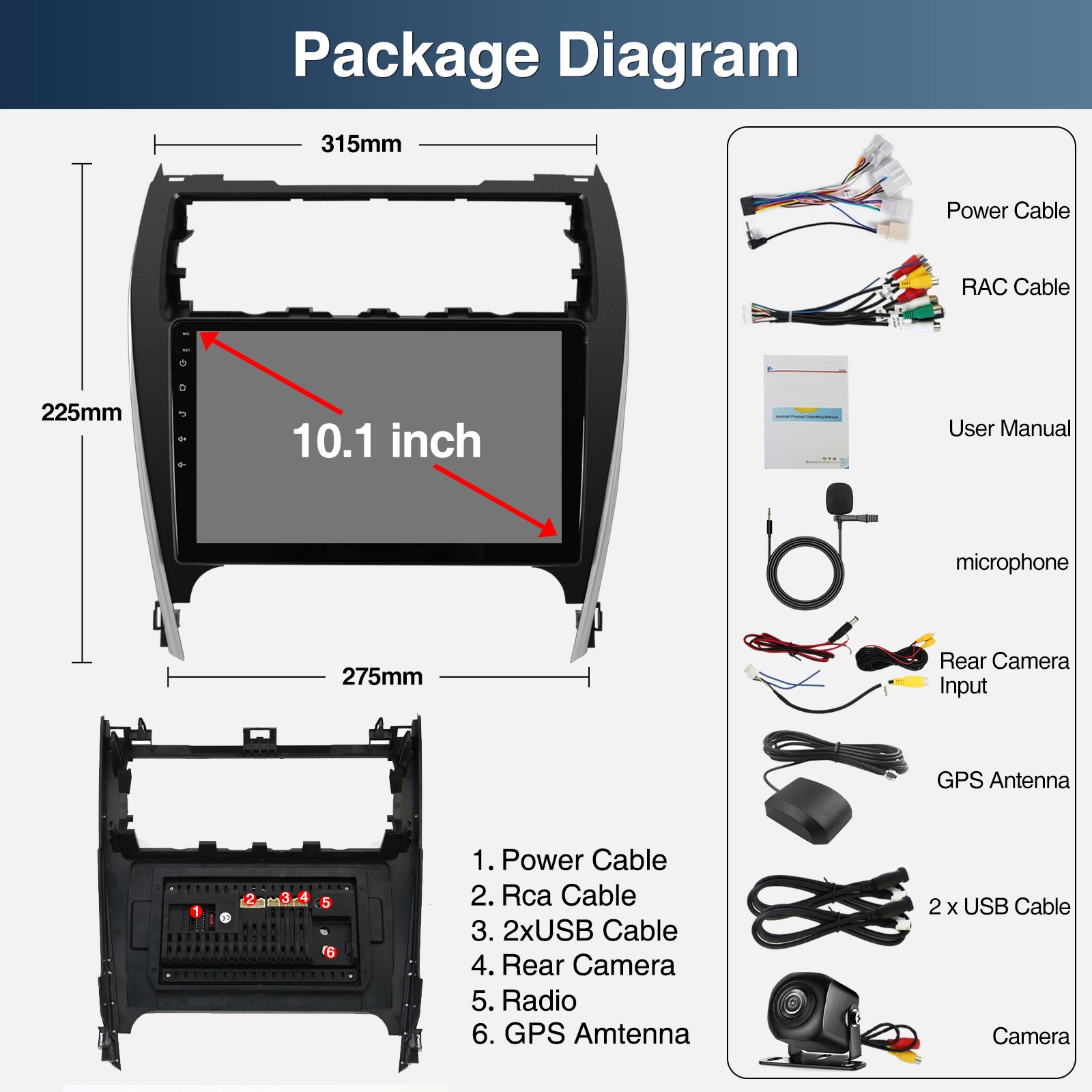 For 2012-2014 Toyota Camry Android 16 Apple Carplay Car Stereo Radio 2+64GB GPS