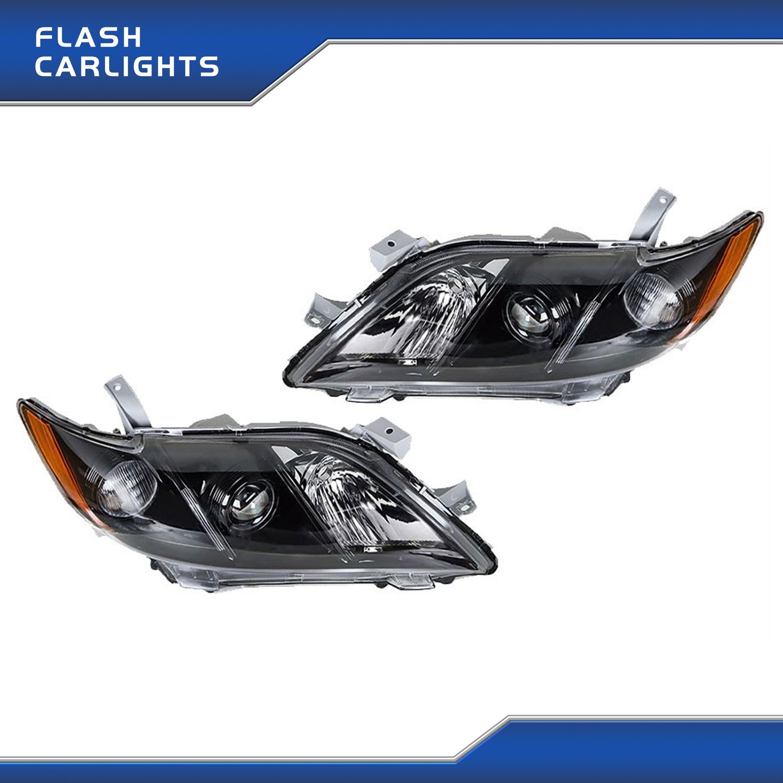 Pair For Toyota Camry 2007-2009 Headlight Left+Right Replacement Halogen Clear