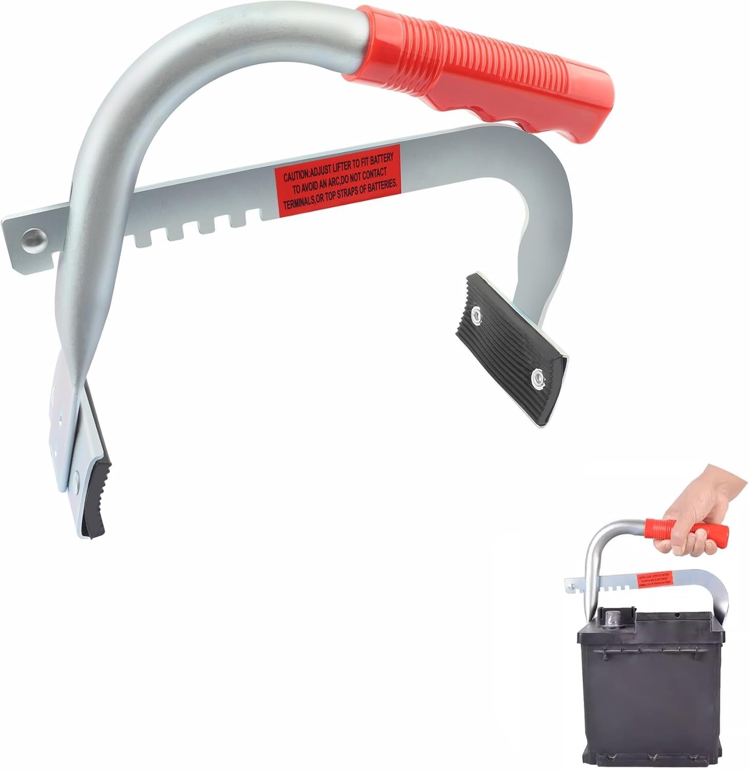 Ergonomically Designed Car Battery Carrier with Adjustable Grip & Non-Slip Feet