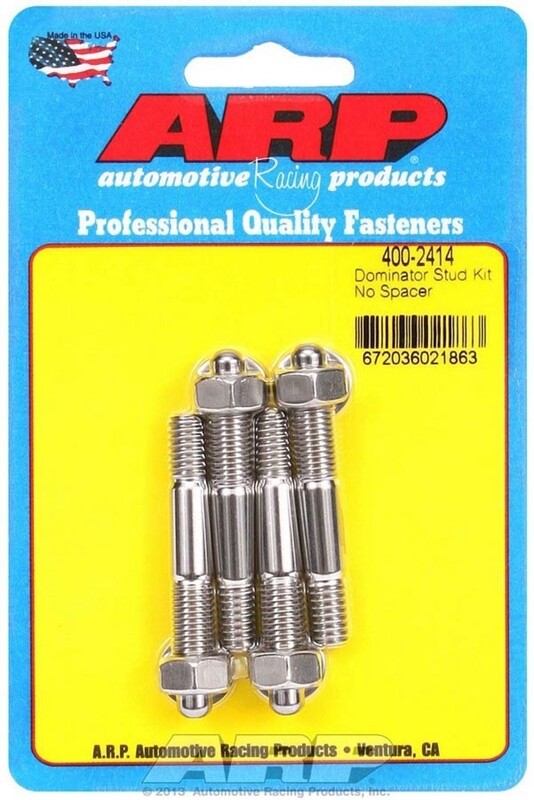 ARP 400-2414 Carburetor Studs, 5/16-18/24 in. Thread, 2.225 in. Long, Hex Nut, S
