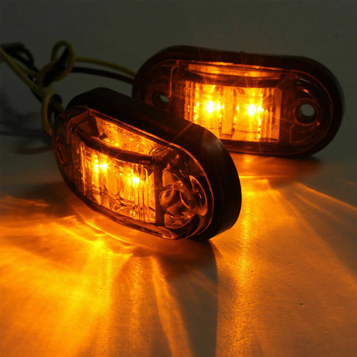 Amber/Red/White LED Car Truck Trailer RV Oval 2.5″ Side Clearance Marker Lights