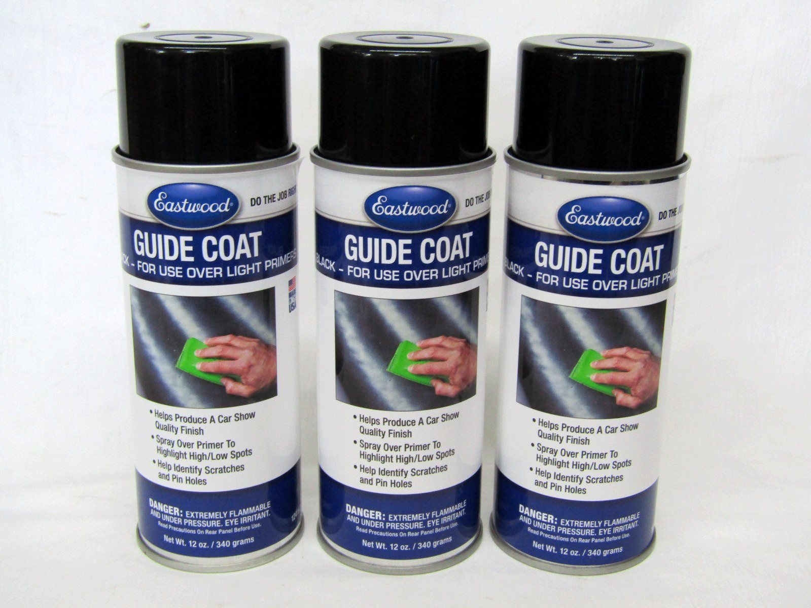 Eastwood Black Guide Coat For Use Over Light Primers, 12oz Spray – 3 Cans