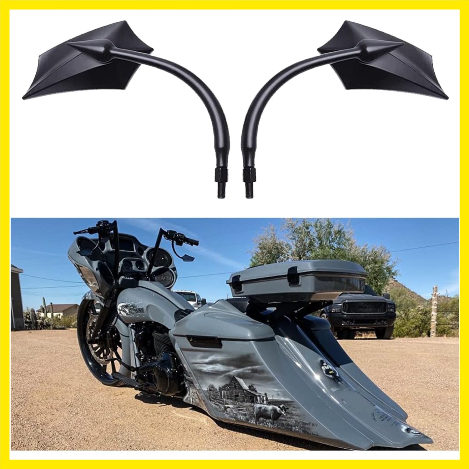 Black Irregular Shape Motorcycle Mirrors,Upgrade Rearview Motorcycle Mirrors …