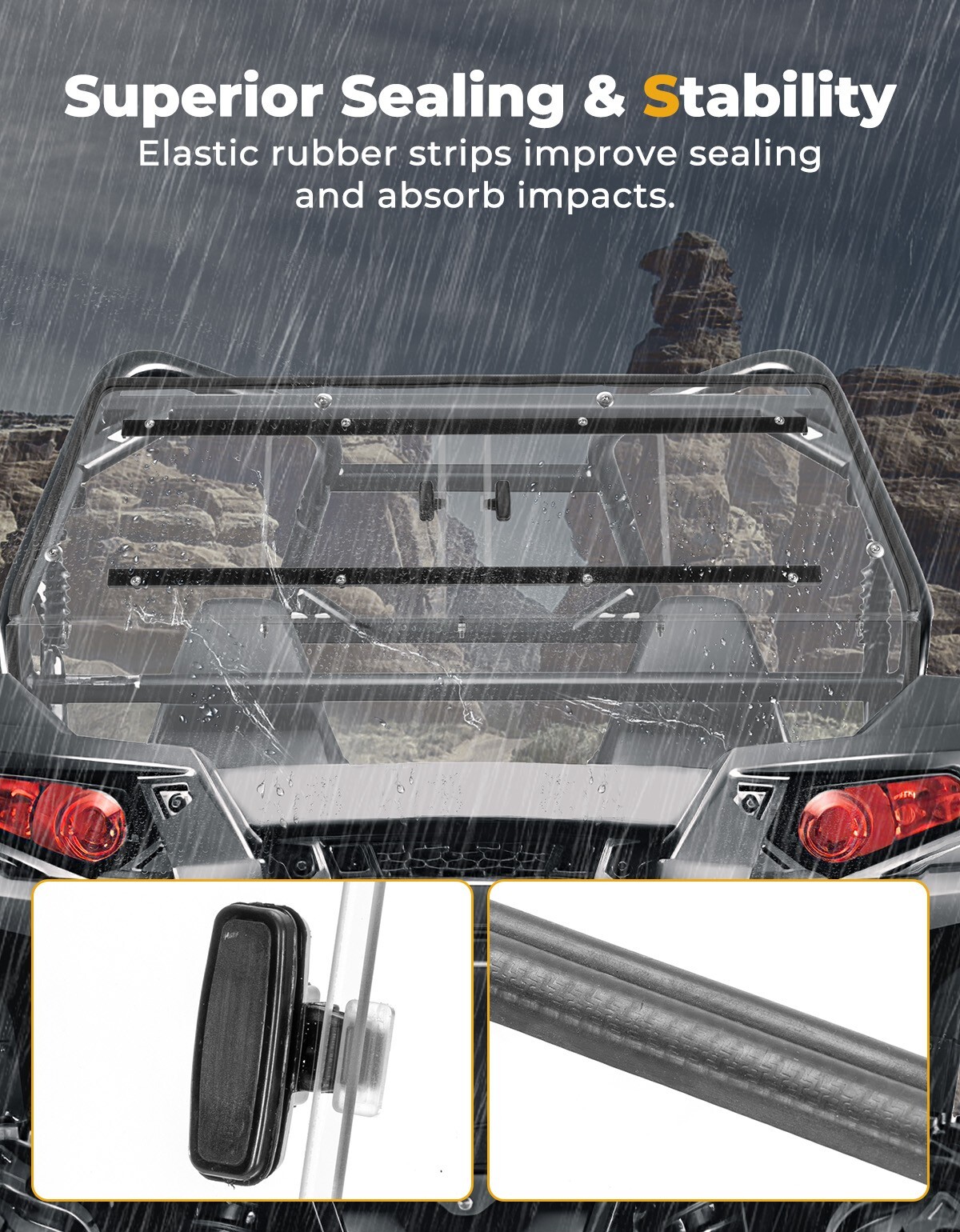 UTV Rear Windshield W/Sliding Window for Polaris RZR 800/S 800/ 570 /900 2008-14
