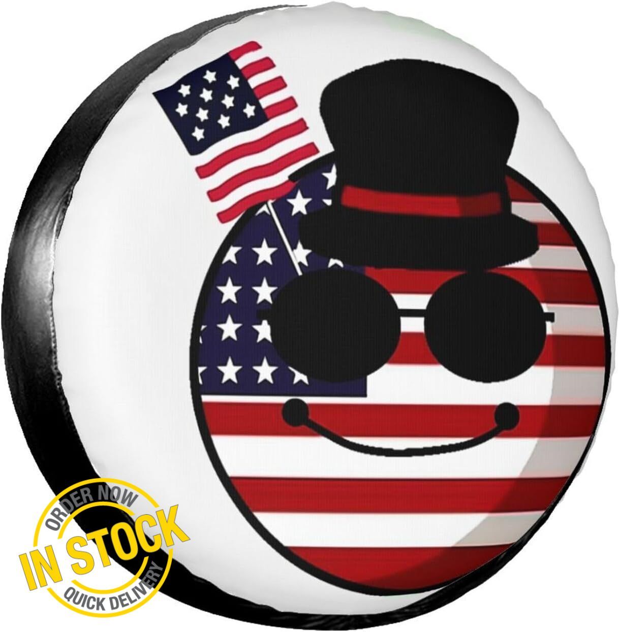 17″ American Flag Bounce Spare Tire Cover Fit Jeep Rv SUV Truck Travel Trailer