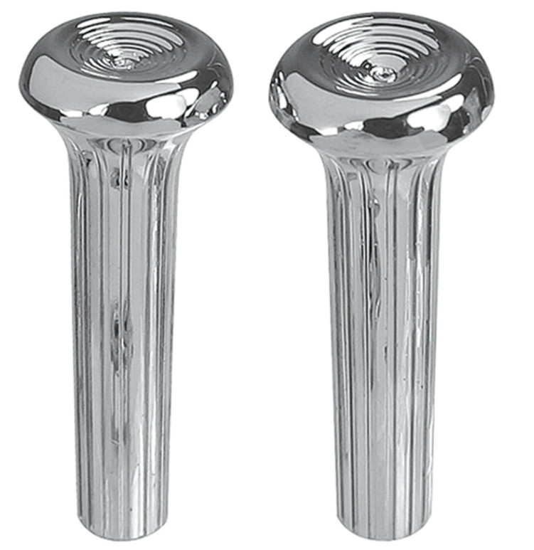 RestoParts Chrome Ribbed Door Lock Knob Set Buick Chevy Cadillac Olds & Pontiac