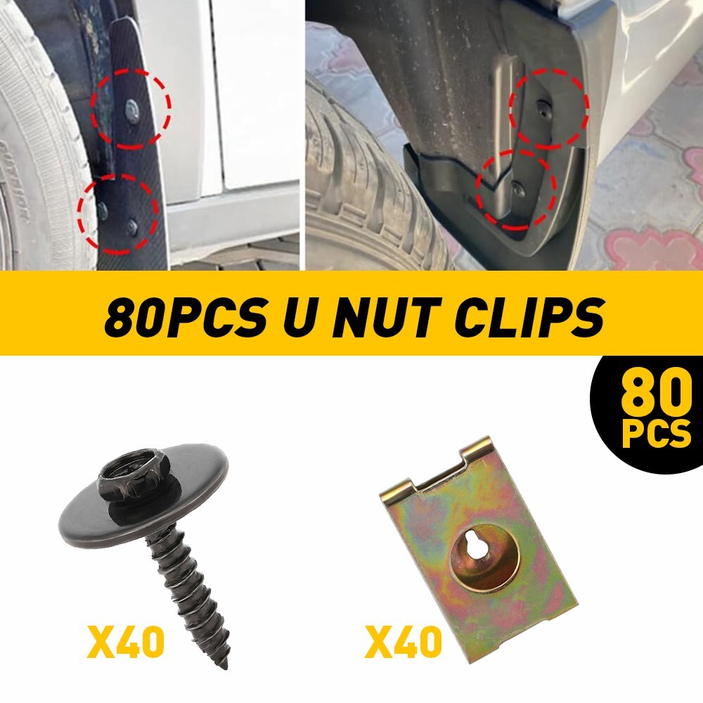 80pcs For BMW F10 E46 E92 E90 Car Screw Fender Body Bumper U Nut Clips Fastener