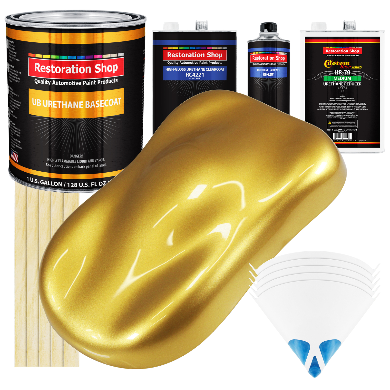 Anniversary Gold Metallic Gallon URETHANE BASECOAT CLEARCOAT Car Auto Paint Kit