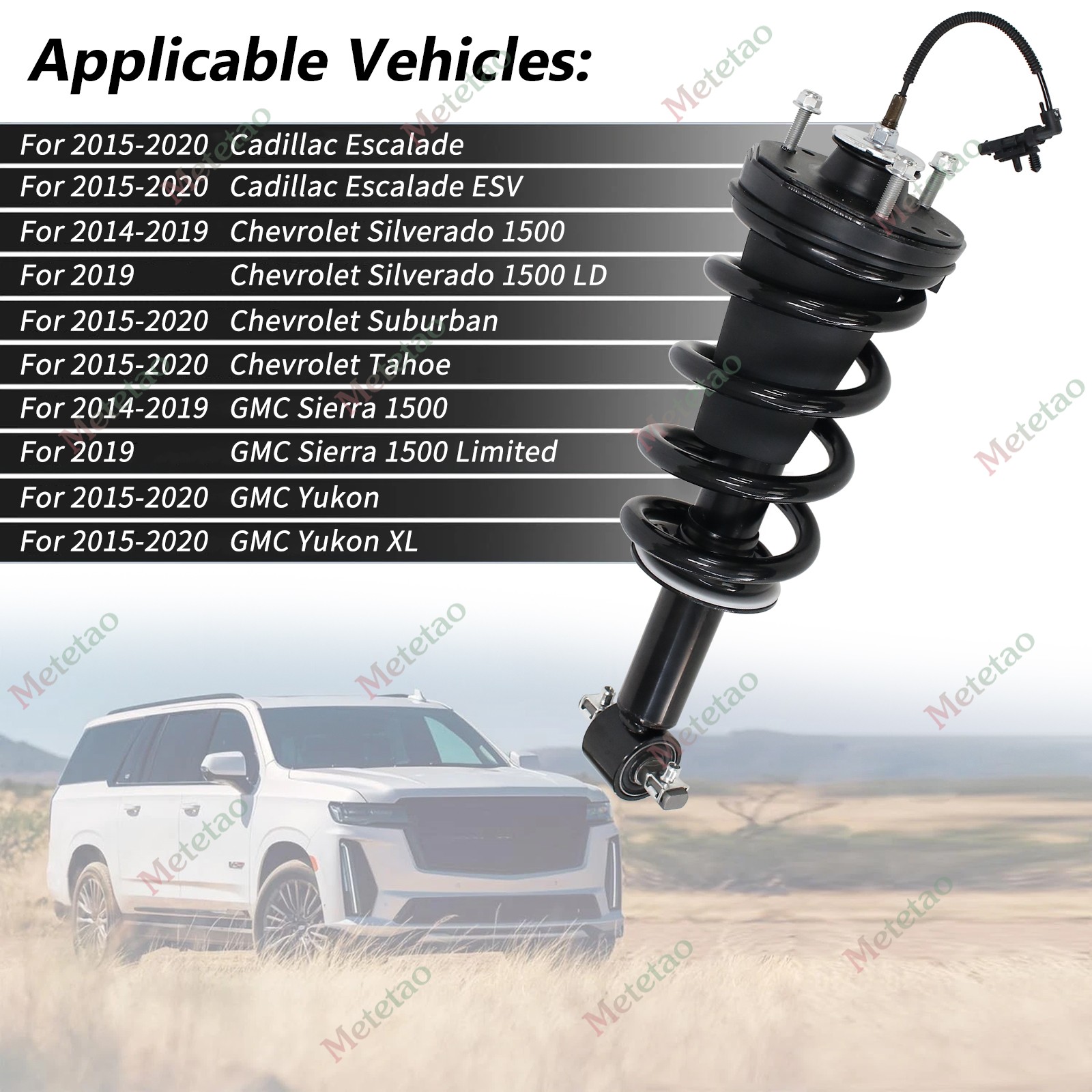 2PCS Front Shock Struts Assys For GMC Chevrolet Escalade Tahoe Yukon 84176631 US