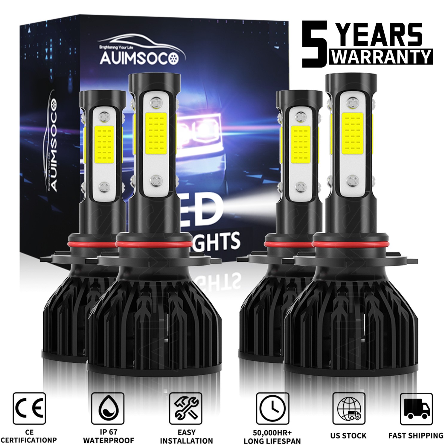 4 9005/HB3/H10 9006/HB4 LED High Beam Low Beam 140W IP68 For 2006-2011 Acura CSX