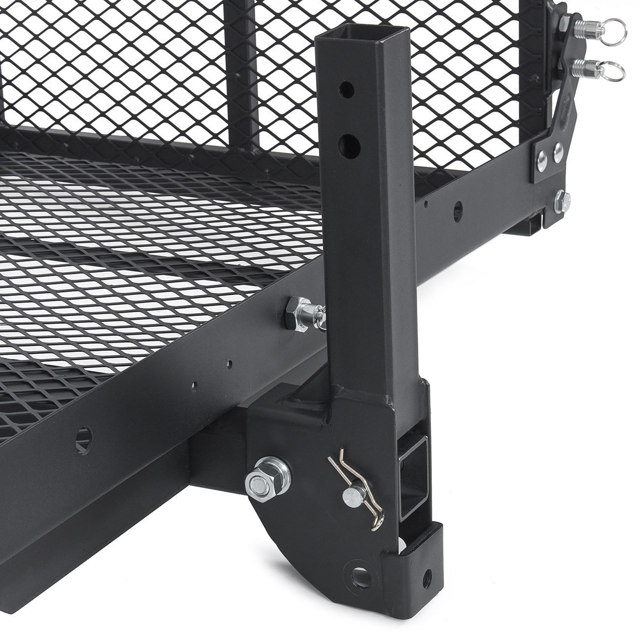 Folding Wheelchair Carrier Rack with Ramp Hitch Mount Steel Cargo Carrier Basket