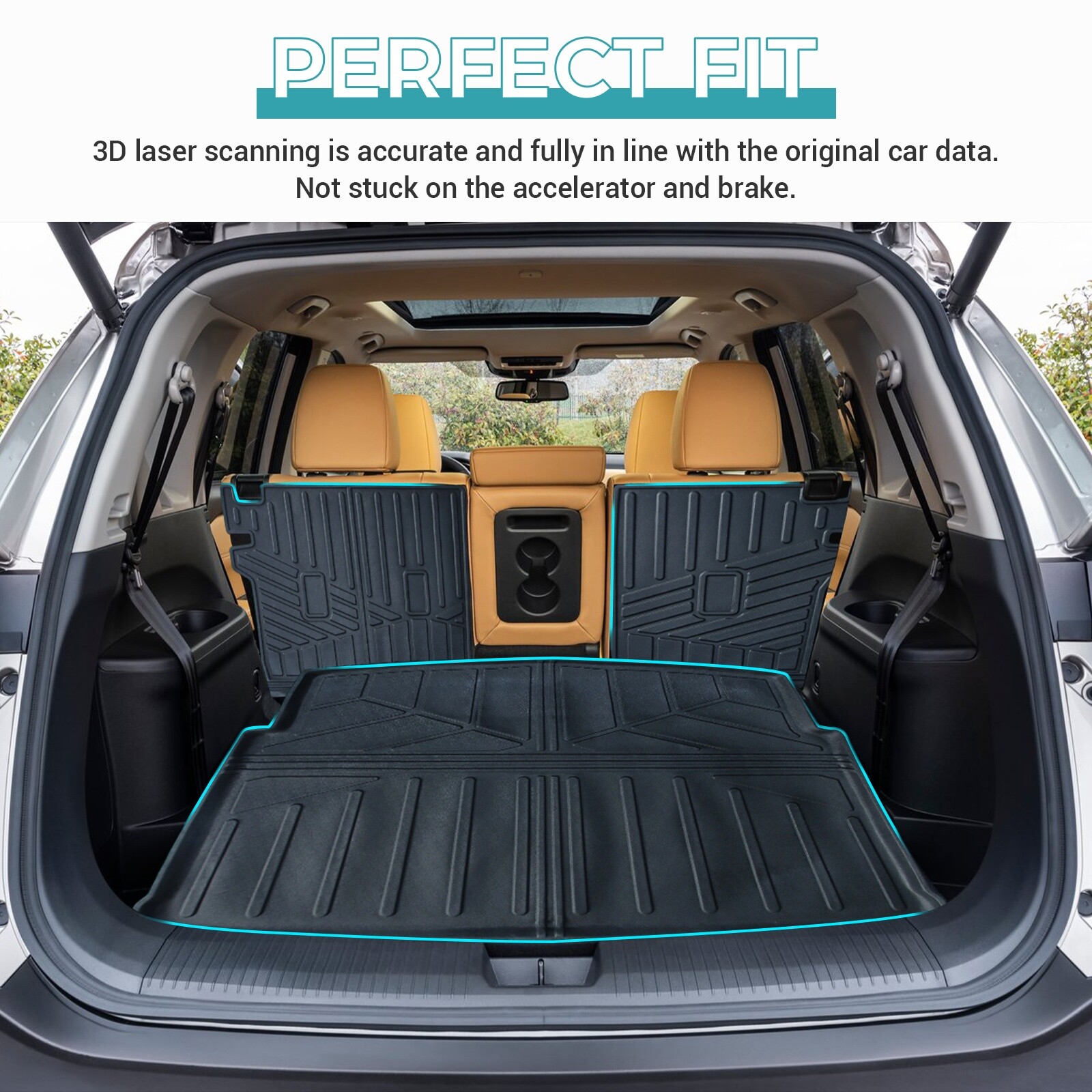 Mat Cover For Nissan Rogue 2021-2026 Cargo Liner Trunk Mat Backrest Protector