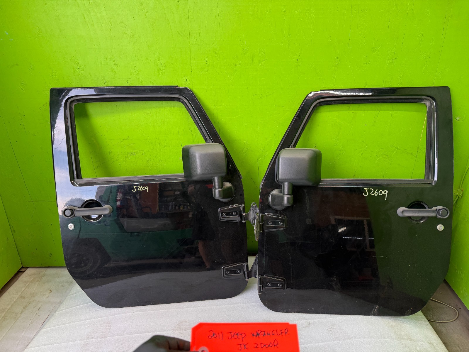 07-18 JEEP WRANGLER JK OEM FULL HARD DOORS BLACK WITH DOOR PANELS MIRROR PX8