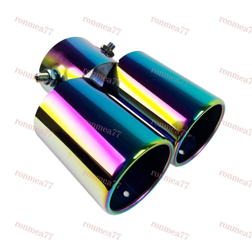 1PCS NEW Auto Dual Exhaust Pipe Tailpipe Stainless Steel Tail Muffler Tip Throat