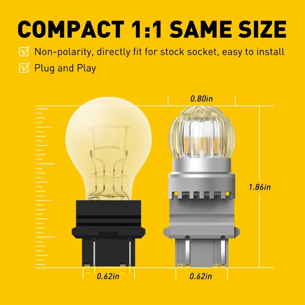 2X AUXITO Turn Signal Light Amber 3157 3457A LED Bulbs for Toyota Corolla Tundra