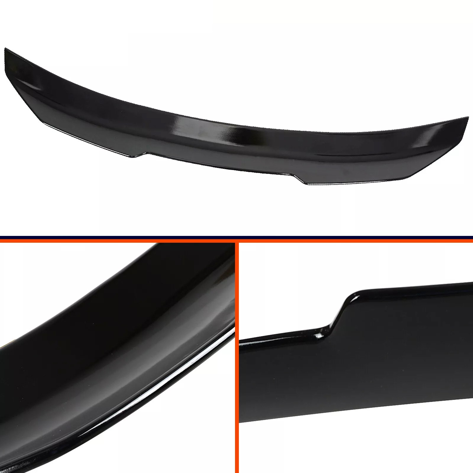Rear Trunk Spoiler Wing for 2017-2024 Audi A4 S4 B9 Sedan High Kick Glossy Black