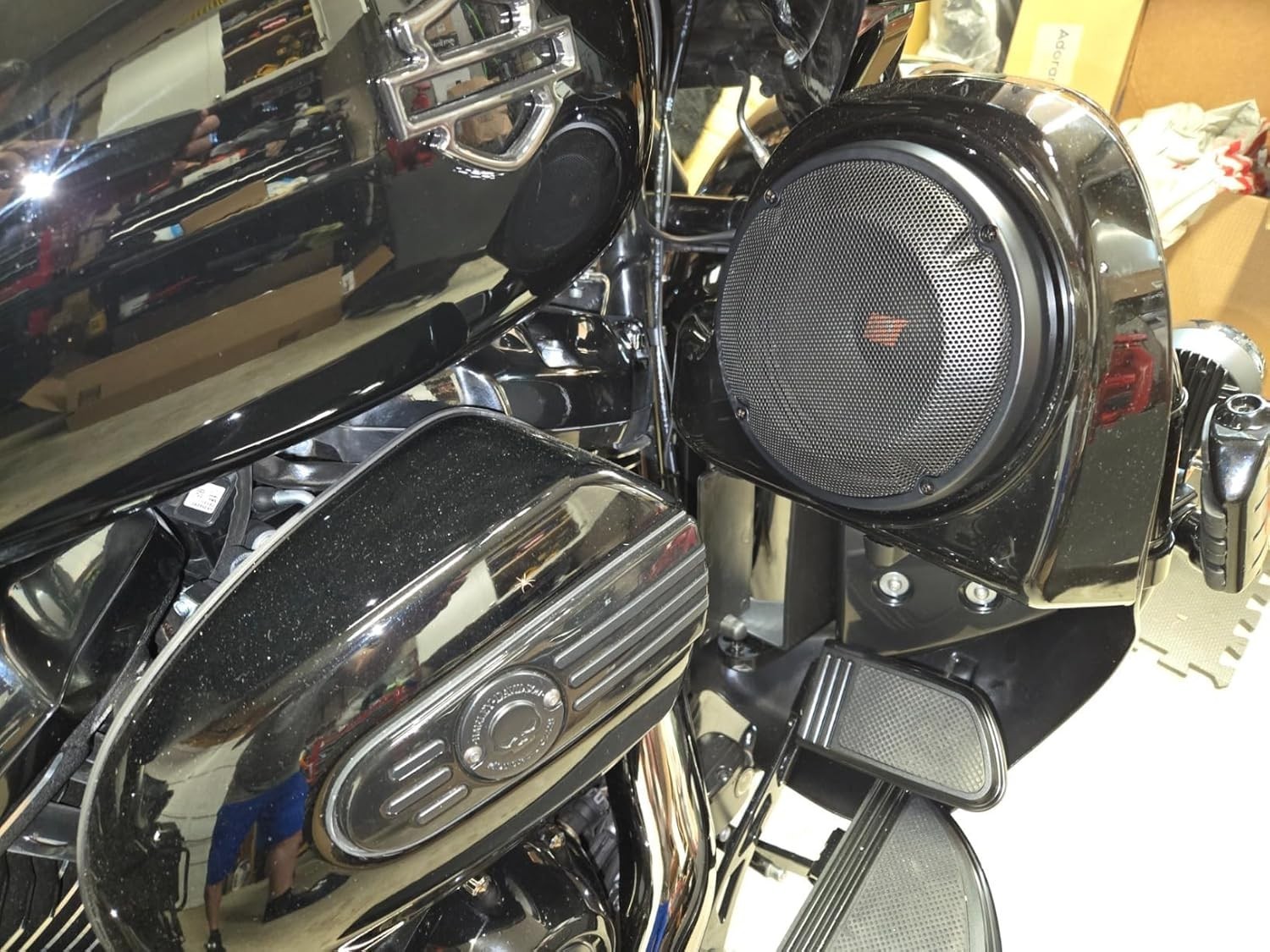 Black 6.5″ Speaker Grill Cover Lower Vented Fairing Lid Harley Touring 1983-2023