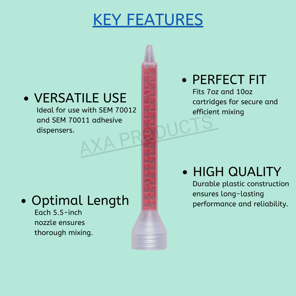 50Pcs Mixing Nozzles Adhesive Dispenser Plastic Static For 7oz 10oz Cartridge