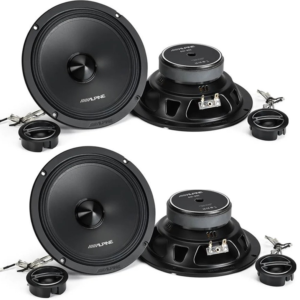 4X Alpine DM-65C-G 6.5″ 200 Watts Peak Component Car Speakers Car Audio Upgrade
