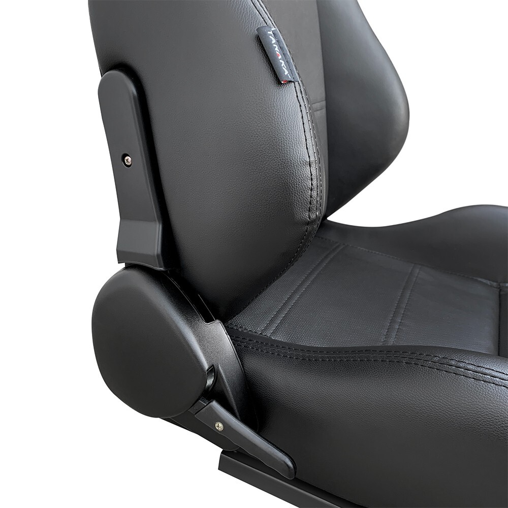 2X TANAKA PERFORATED PVC LEATHER RACING SEAT RECLINABLE + SLIDER FOR CHEVY *****