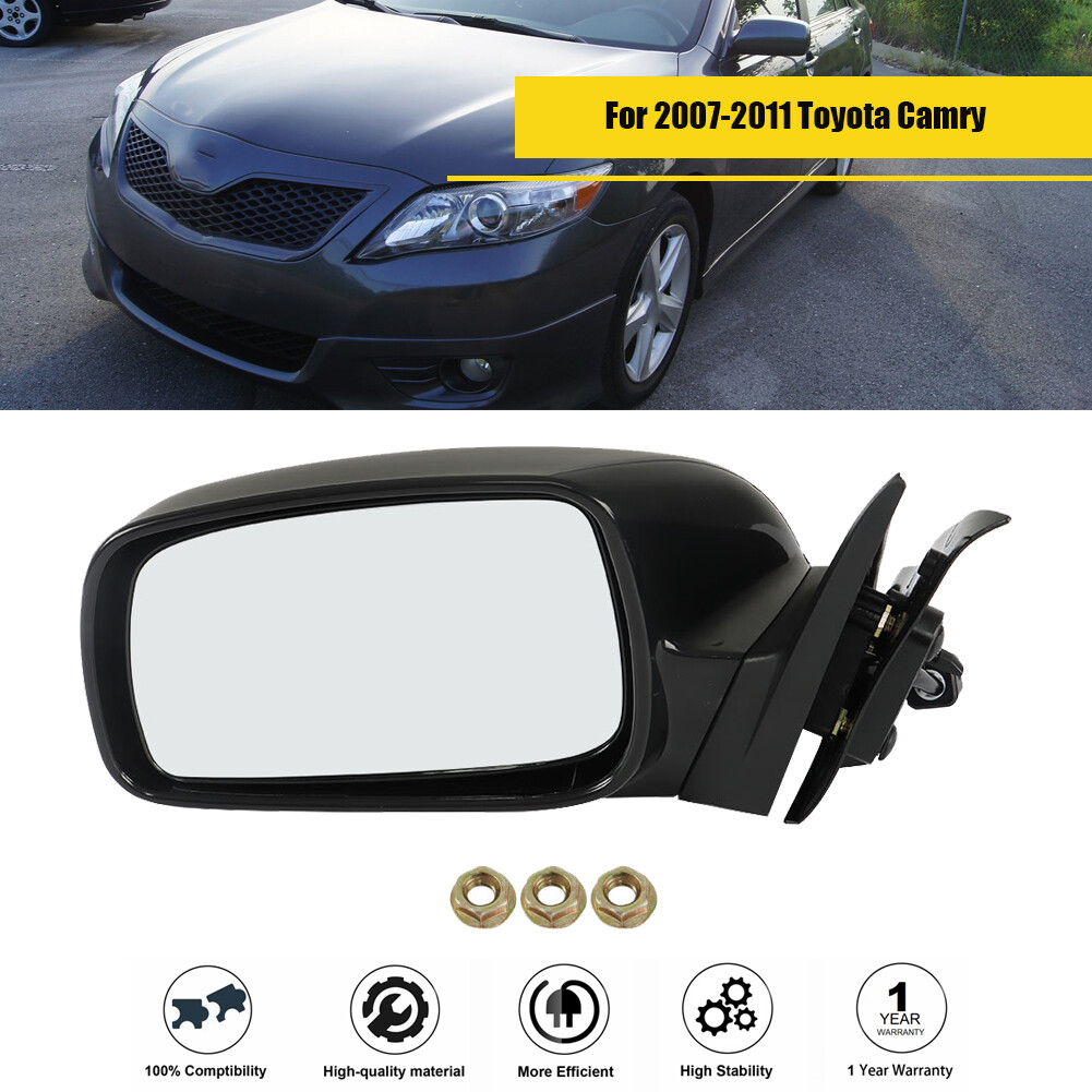 LH Driver Side Power Door Side View Mirror New For 2007-2011 Toyota Camry