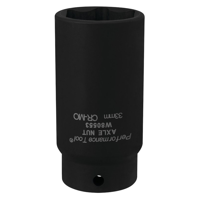 Performance Tool W80553 Socket; 1/2 Inch Drive; 33 Millimeter; Metric; Front Whe