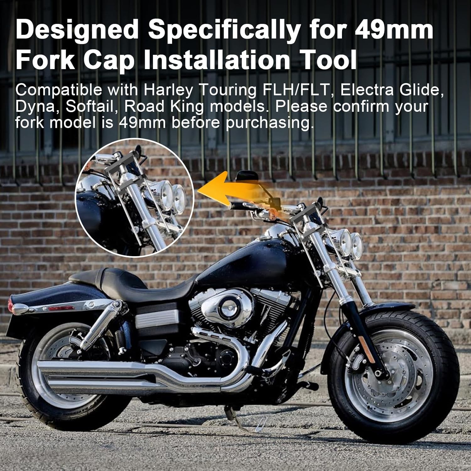 49mm Fork Cap Installation Tool Compatible with Harley Davidson Touring FLH/FLT