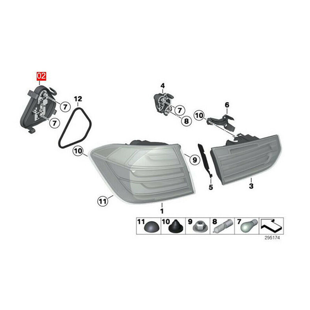 For BMW 320i 328i 12-15 Rear Bulb Socket Tail Light LH& RH 63217313043+44 EOA