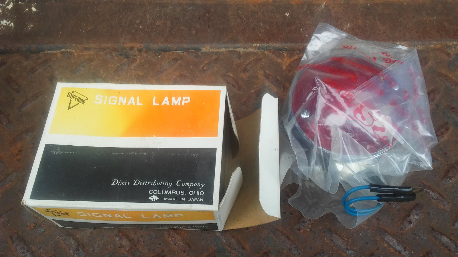 NOS Superior Dixie 12V Chrome Red Motorcycle Light Marker
