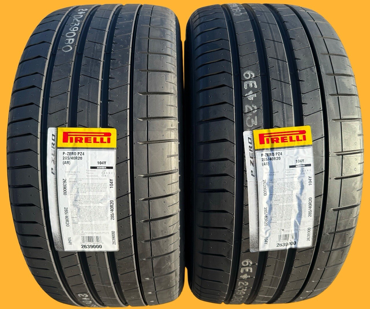Set of TWO BRAND NEW 285/40R20 104Y Pirelli P Zero PZ4 Sport Tires 2854020