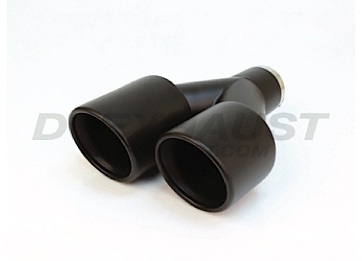 Different Trends Right 9.5″ BLK Powder Coated Rolled Dual Exhaust Tip 2.25″ Fit