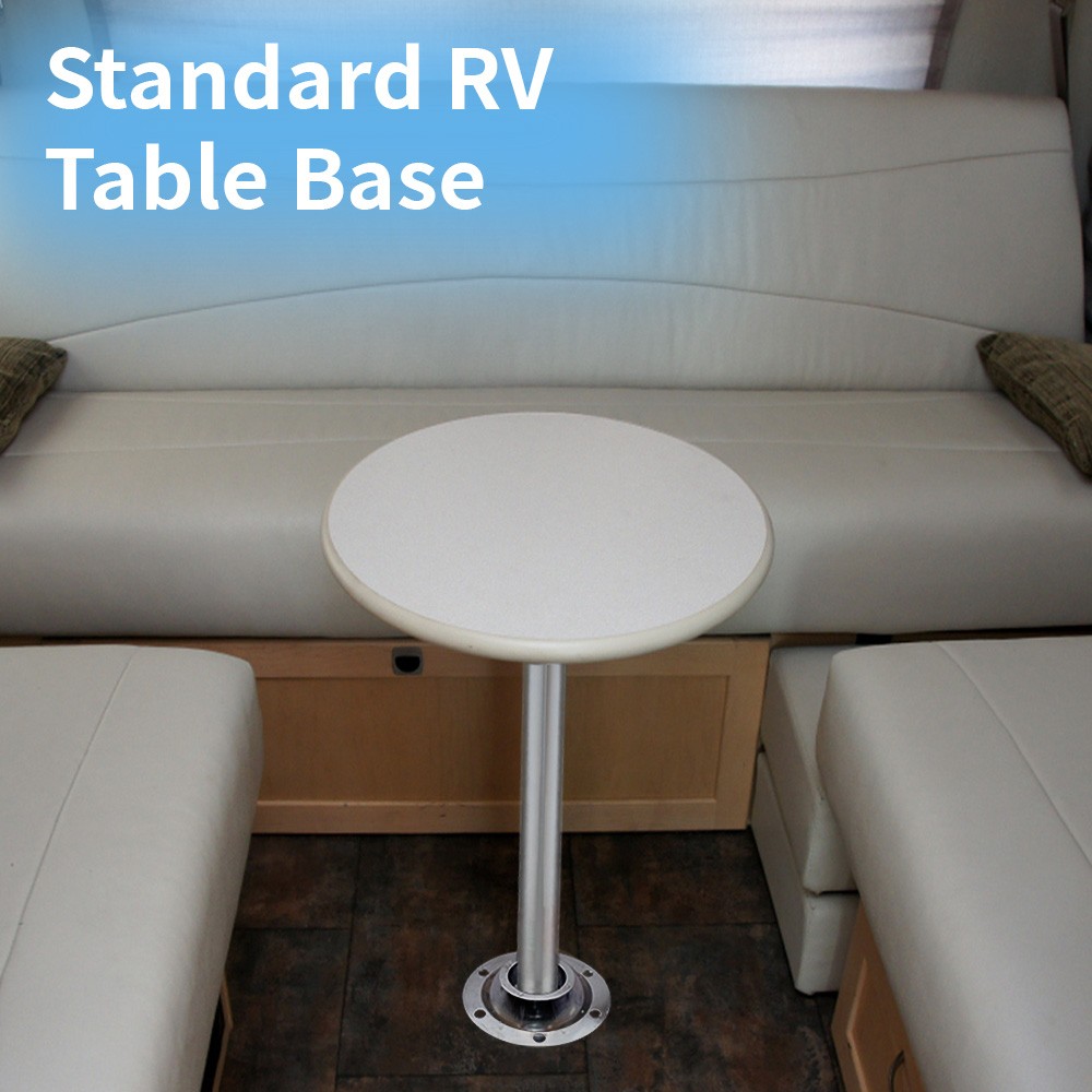 2X Chrome Aluminum RV Table Floor Mounting Base with Screws RV Camper Trailer