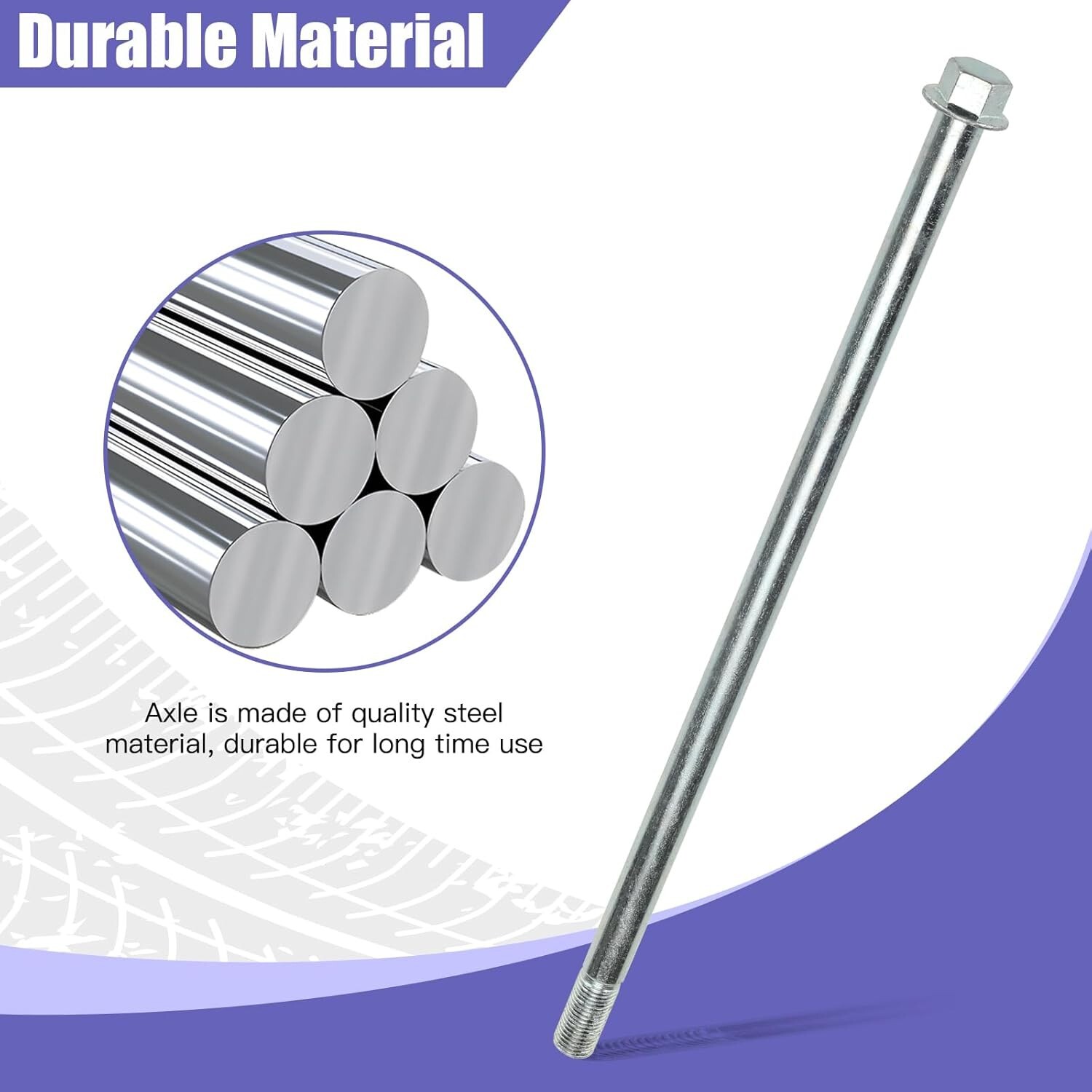 12mm 270mm Rear Axle + 225mm Front Wheel Axle Nut Bolt For CT100U 97cc Mini Bike