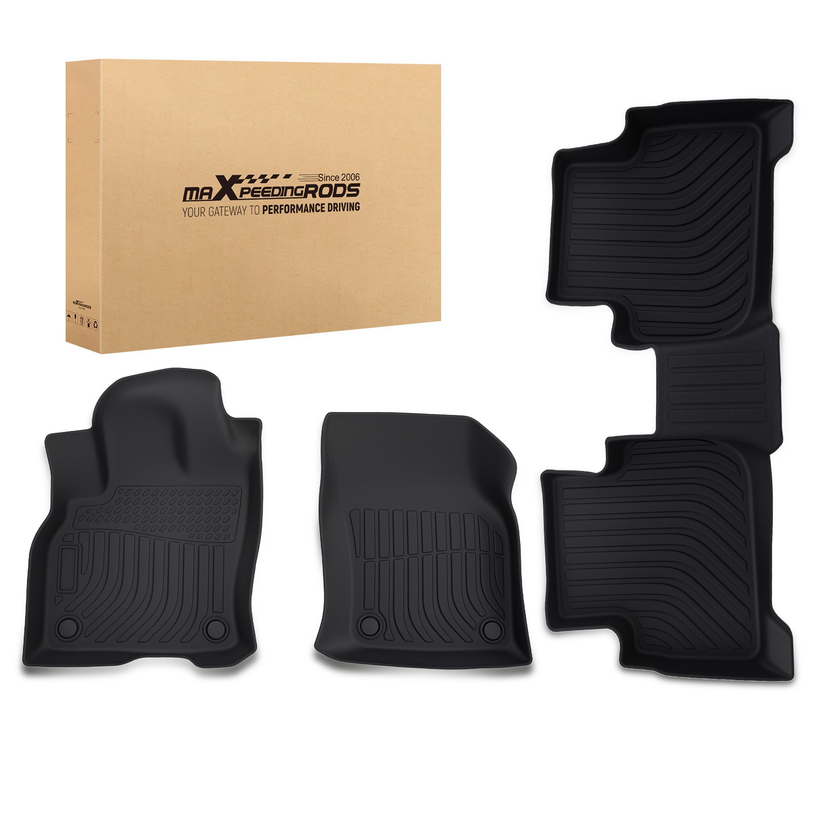 All-Weather Floor Mat Set for Audi Q3 2019-2025 TPE Anti-Slip Black Car Carpet