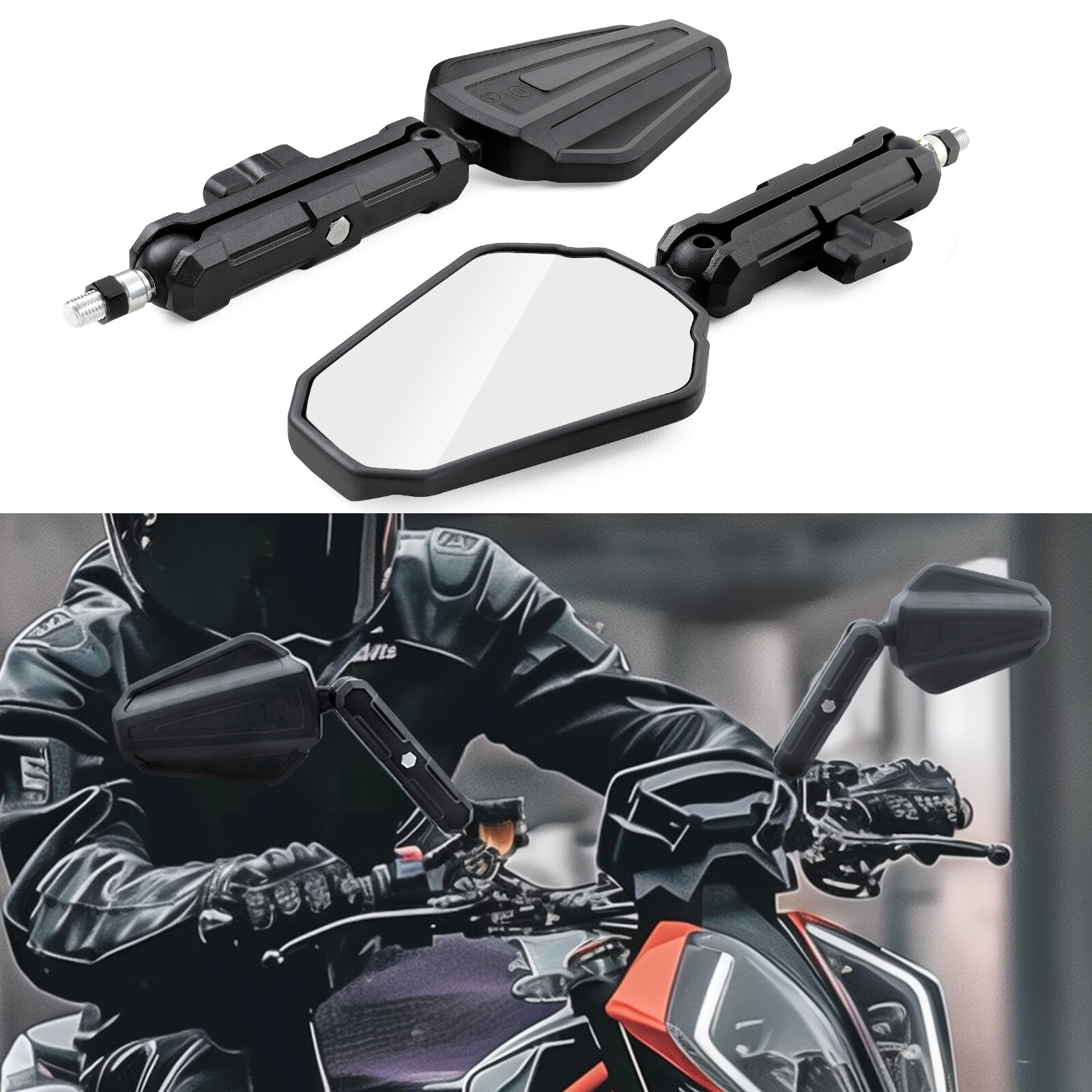 360° Adjustable Side Mirrors Adventure Rearview For Triumph Tiger 1200 900 400