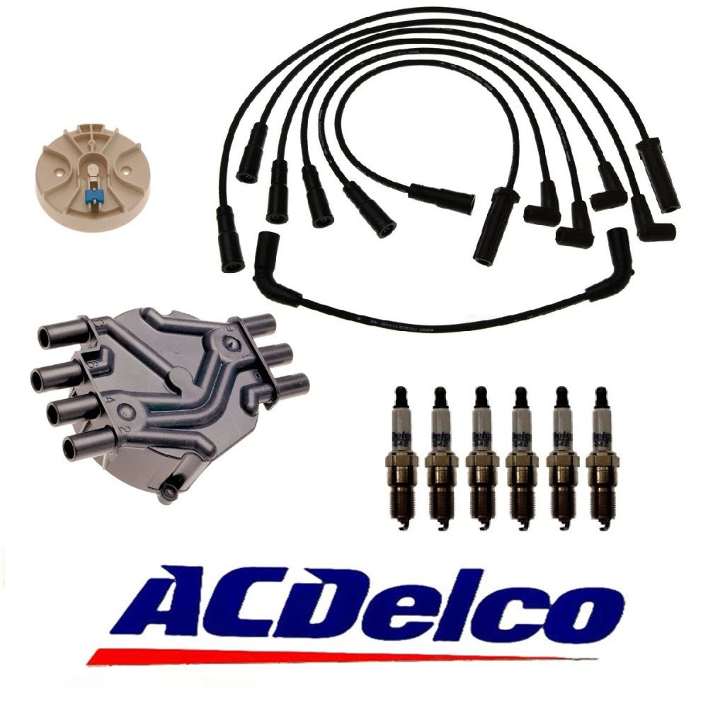ACDelco Ignition Kit Distributor Rotor Cap Wire & Spark Plugs for GMC Chevy 4.3L