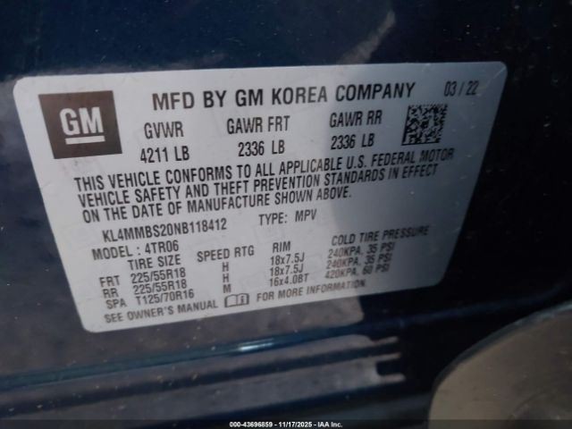 Anti-Lock Brake Part Fits 21-23 ENCORE GX 2083235