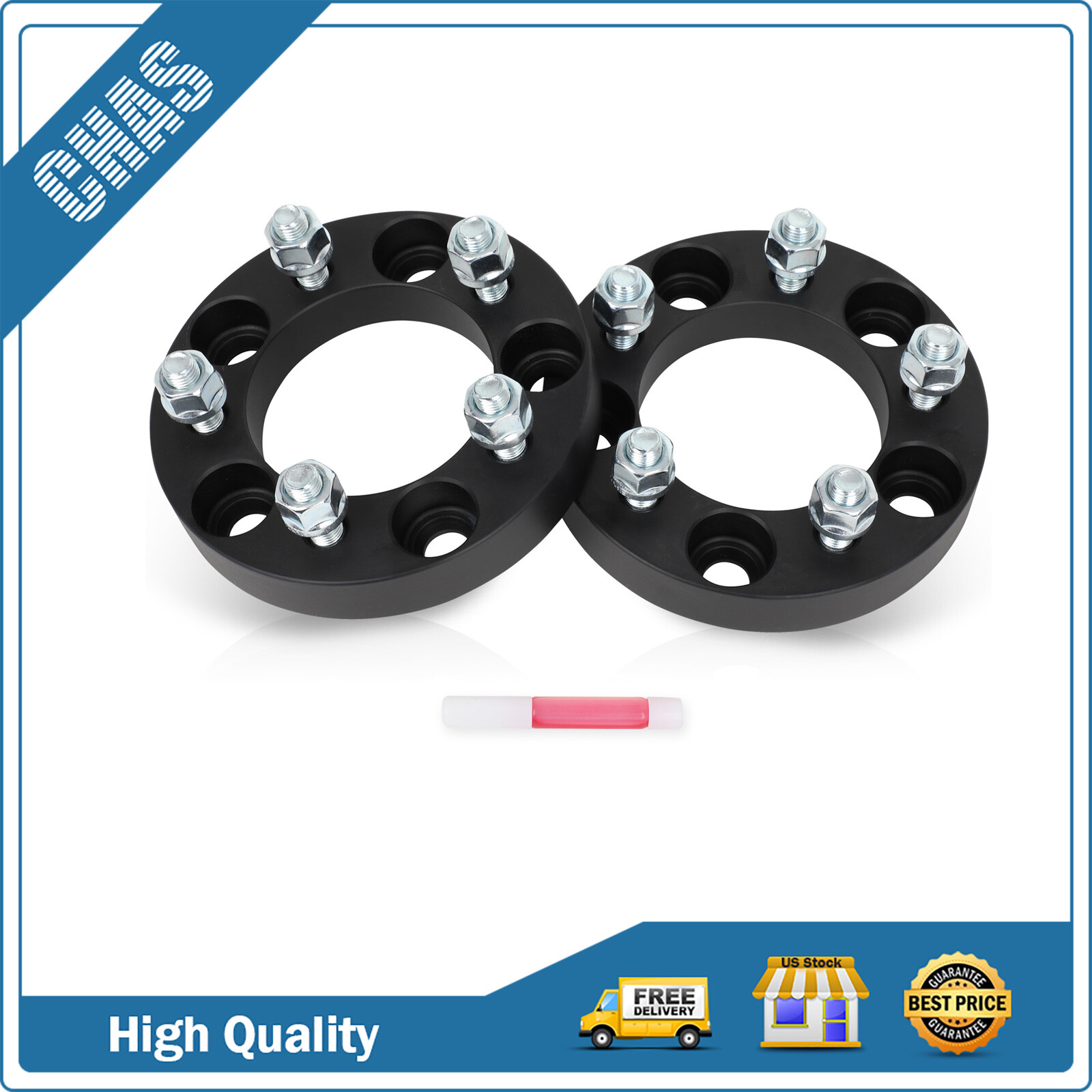 (2) 5×4.75 to 5×4.5 Wheel Adapters 1″ 5×120.65 Hub to 5×114.3 Wheel Fits Chevy