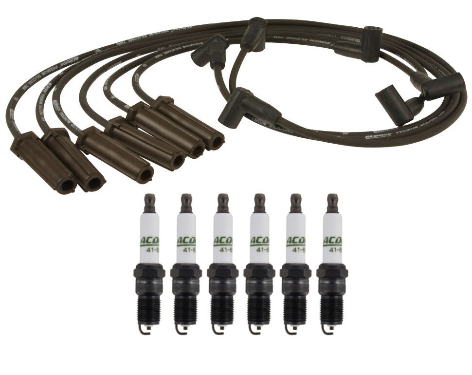 GM OE Ignition Wire Set & 6 ACDelco 0.06″ Spark Plugs Kit For Buick 3.8 V6 L36