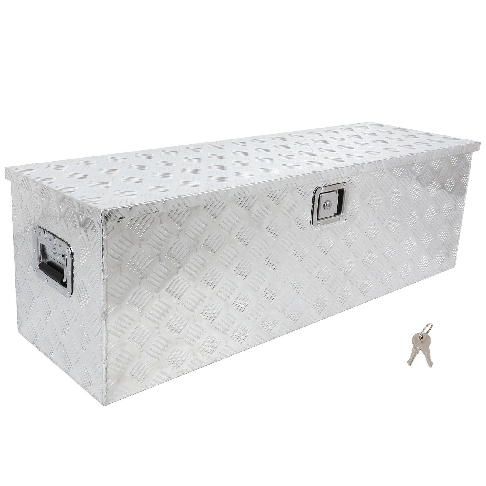 48″X15″X15″ X-LARGE ALUMINUM TRAILER PICKUP TRUCK BED TOOL STORAGE BOX LOCK+KEY